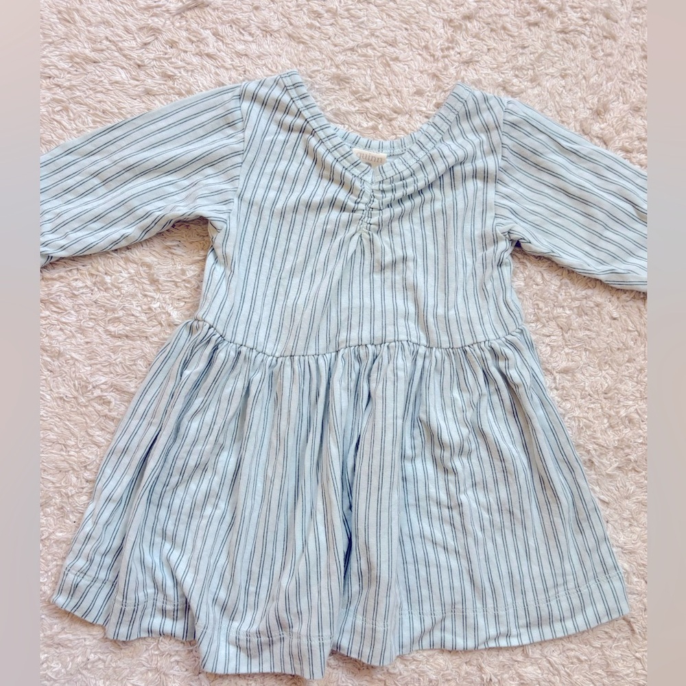 Kate Quinn 3-6 M Baby Girl Pinstripe Light Blue Dress